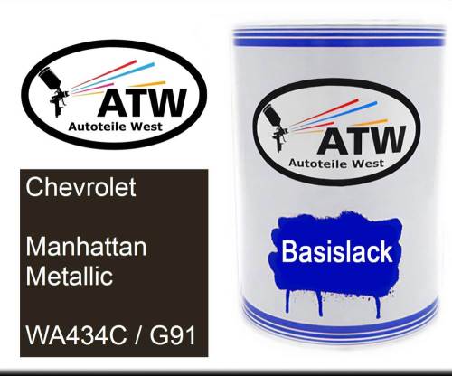 Chevrolet, Manhattan Metallic, WA434C / G91: 500ml Lackdose, von ATW Autoteile West.